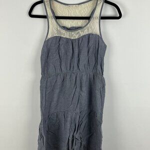 Nine Bird A Line Dress Size S Blue Sleeveless Scoop Neck Wide Strap Racerback
